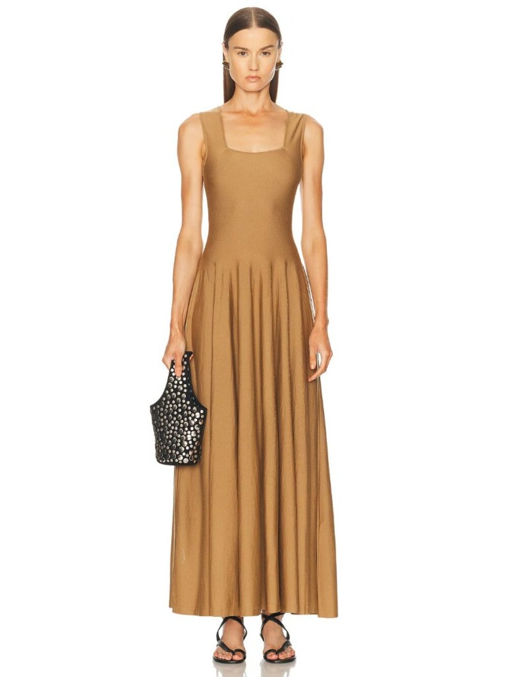 KHAITE Jodie Dress in Maple Brown